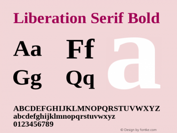 Liberation Serif Bold Version 1.00 Font Sample