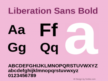 Liberation Sans Bold Version 1.02图片样张