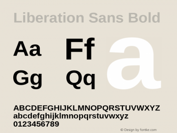 Liberation Sans Bold Version 1.02图片样张