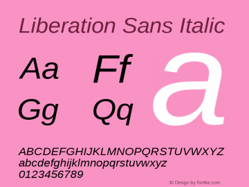 Liberation Sans Italic Version 1.02图片样张