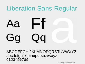 Liberation Sans Regular Version 1.07.2 Font Sample