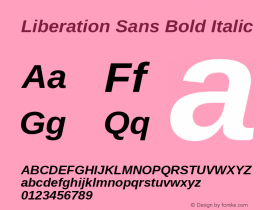 Liberation Sans Bold Italic Version 1.00图片样张