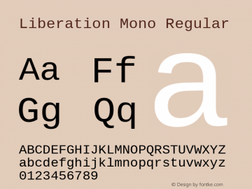 Liberation Mono Regular Version 1.02图片样张