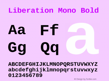 Liberation Mono Bold Version 1.02 Font Sample