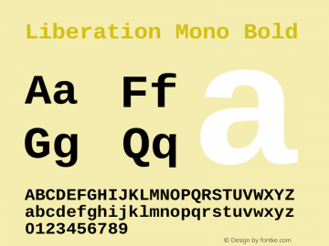 Liberation Mono Bold Version 1.00 Font Sample