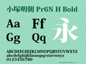 小塚明朝 Pr6N H Bold Version 6.003;PS 6.002;hotconv 1.0.51;makeotf.lib2.0.18649图片样张