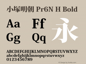 小塚明朝 Pr6N H Bold Version 6.008;PS 6.002;hotconv 1.0.57;makeotf.lib2.0.21895图片样张