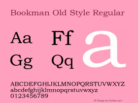 Bookman Old Style Regular Version 2.20 Font Sample