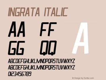 Ingrata Italic Version 1.0 Font Sample