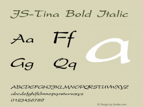 JS-Tina Bold Italic Version 1.000 2006 initial release图片样张