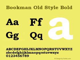 Bookman Old Style Bold Version 2.20 Font Sample