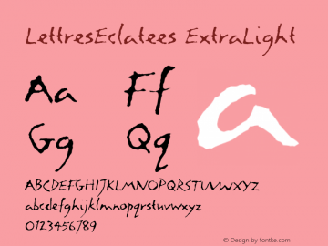 LettresEclatees ExtraLight Version 001.000图片样张