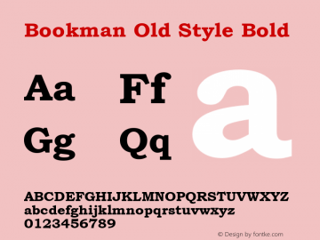 Bookman Old Style Bold 001.005 Font Sample