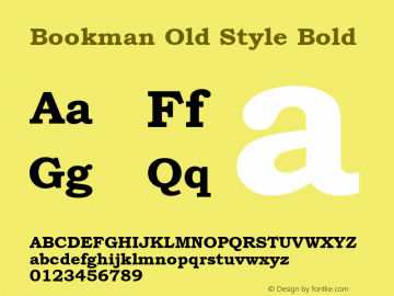 Bookman Old Style Bold Version 2.35图片样张