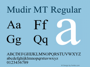 Mudir MT Regular 1.0图片样张