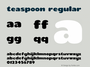 teaspoon Regular Version 1.0 Font Sample