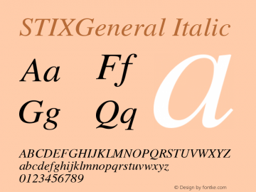 STIXGeneral Italic Version Version 1.1-beta1图片样张