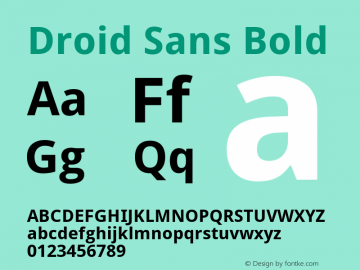 Droid Sans Bold Version 1.00 build 112 Font Sample