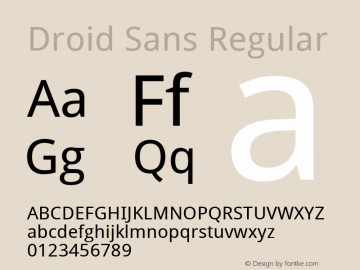 Droid Sans Regular Version 1.00 build 107 Font Sample