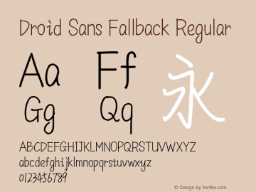 Droid Sans Fallback Regular Version 1.00c Font Sample