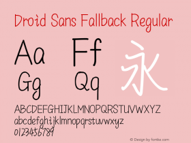 Droid Sans Fallback Regular Version 1.00c图片样张