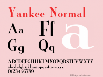 Yankee Normal 1.000 Font Sample