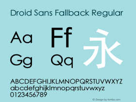 Droid Sans Fallback Regular Version 1.00 April 2, 2016, initial release图片样张