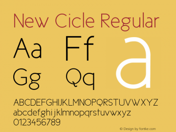 New Cicle Regular Version 001.000图片样张