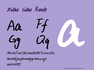 Xiao Gao Book Version 1.00 November 24, 20 Font Sample