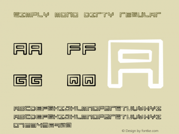 Simply Mono Dirty Regular Version 001.000 Font Sample