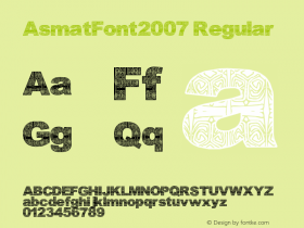 AsmatFont2007 Regular Version 1.00 December 8, 2007, initial release Font Sample