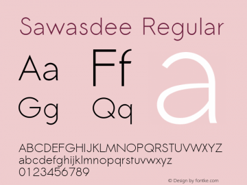 Sawasdee Regular Version 001.007: 2012-02-13 Font Sample