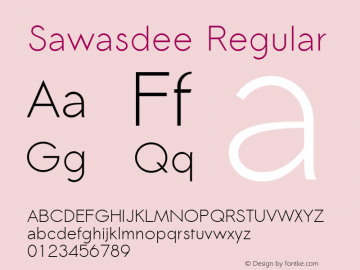 Sawasdee Regular Version 002.000: 2014-03-17 Font Sample