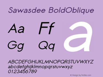 Sawasdee BoldOblique Version 002.000: 2014-03-17 Font Sample
