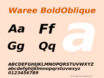 Waree BoldOblique Version 0.12.0: 2014-03-17图片样张