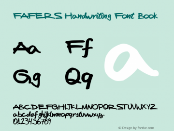 FAFERS Handwriting Font Book Version 1.0 Font Sample