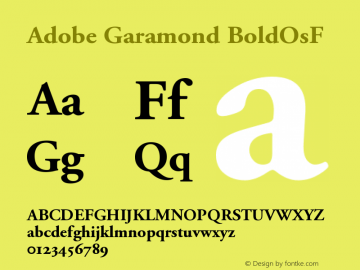 Adobe Garamond BoldOsF Version 001.001 Font Sample