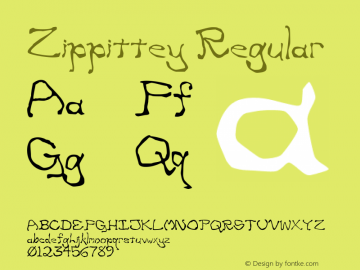 Zippittey Regular Version 002.000 Font Sample