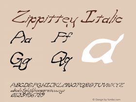 Zippittey Italic Version 002.000 Font Sample