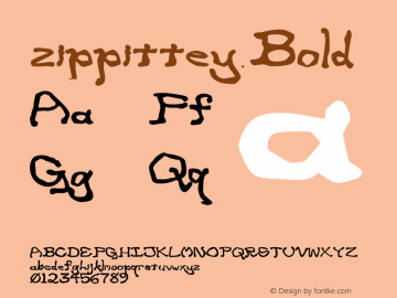 zippittey Bold Version 001.000 Font Sample