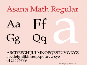Asana Math Regular Version 000.955图片样张