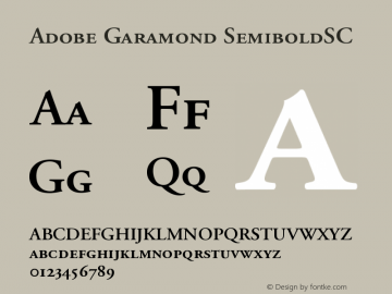 Adobe Garamond SemiboldSC Version 001.001图片样张