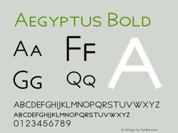 Aegyptus Bold Version 5.03 Font Sample
