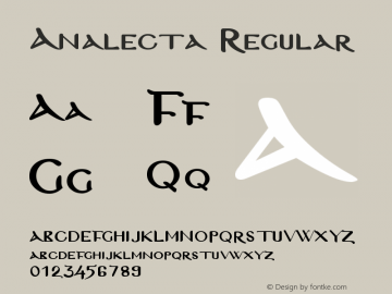 Analecta Regular Version 5.00 Font Sample