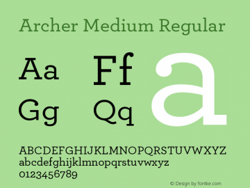 Archer Medium Regular Version 1.200  Pro Font Sample