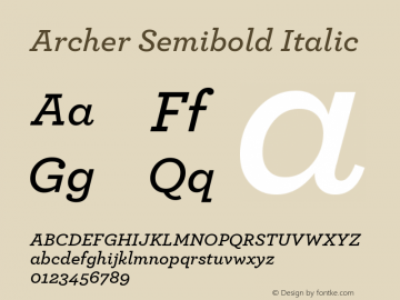 Archer Semibold Italic Version 1.200 Pro图片样张