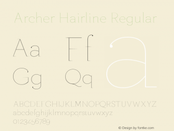 Archer Hairline Regular Version 1.200  Pro图片样张