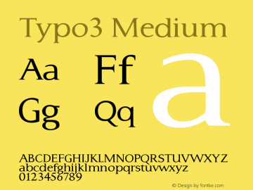Typo3 Medium Version 001.000 Font Sample