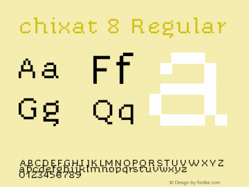chixat 8 Regular Version 1.000 Font Sample