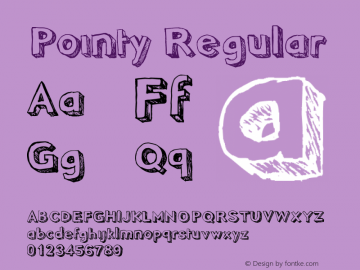Pointy Regular Version 1.003 2008 Font Sample